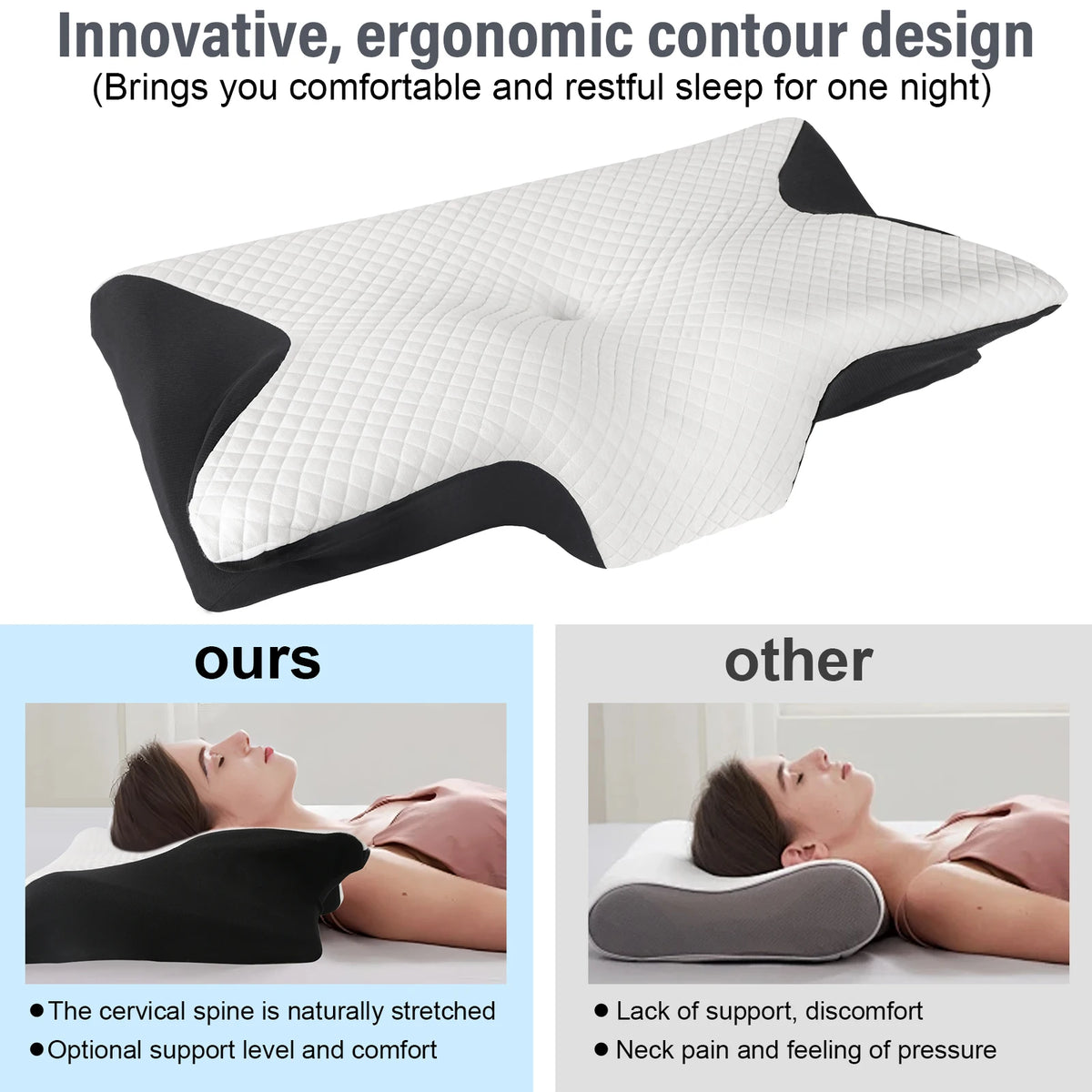 Almohada cervical ergonómica tipo mariposa