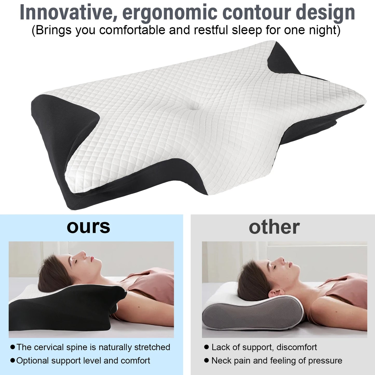 Almohada cervical ergonómica tipo mariposa